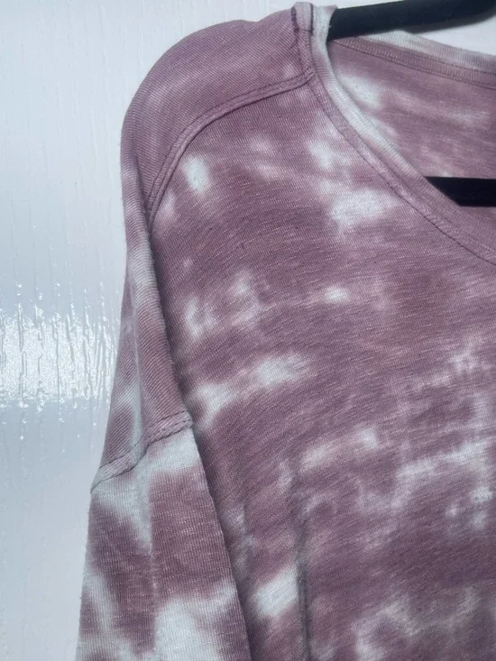 American Eagle Mauve Tie-Dye Short Sleeve Boho Hippie Hi Low Tee Size Large - Picture 8 of 12